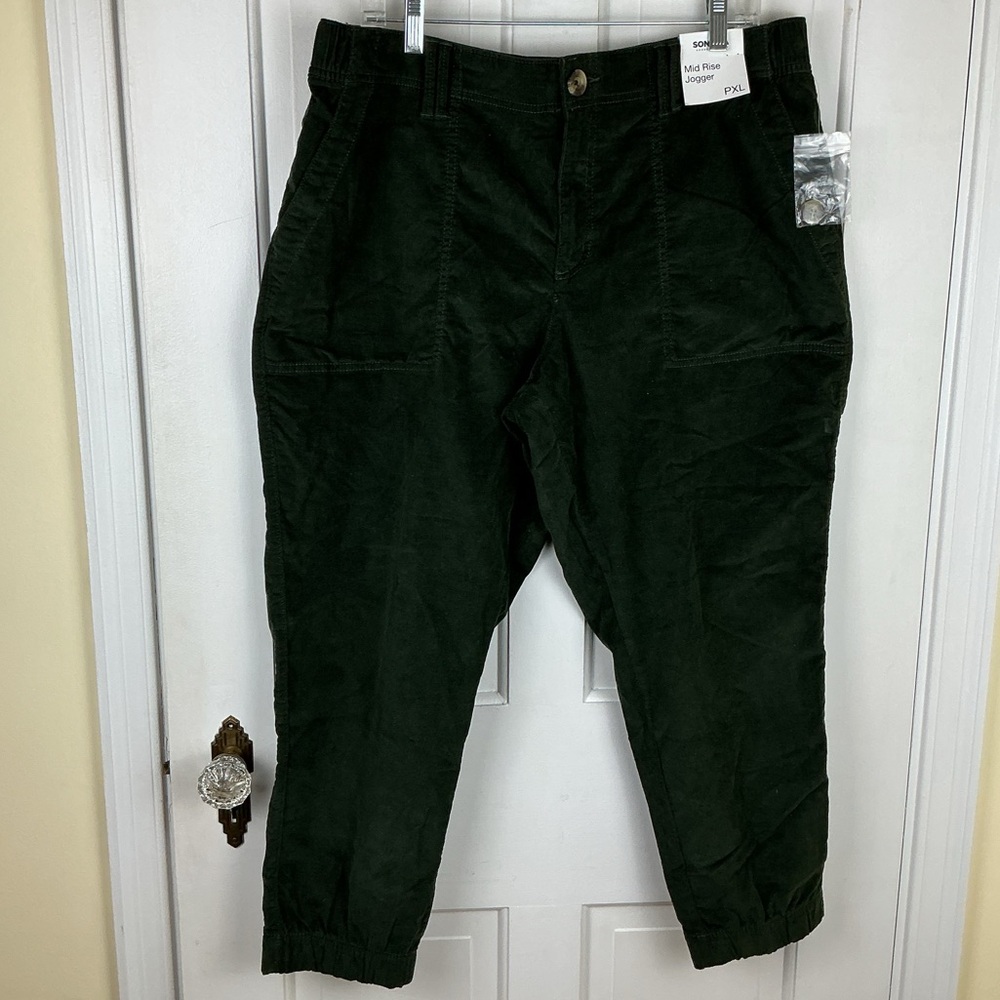 Sonoma Women’s Corduroy Jogger Pants Forest Green XL Petite